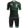 Completo Maglia + Pantaloncino con bretelle Santini 2023 Liege Bastogne Liege Manica Corta Verde